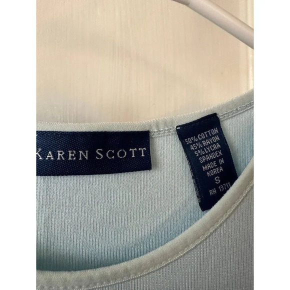 Karen Scott women’s size small blue T-shirt - Picture 5 of 6